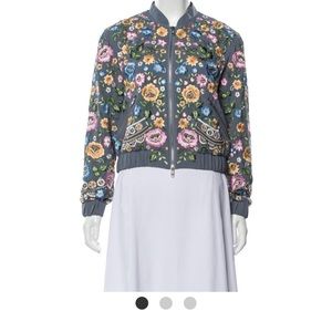 NEEDLE & THREAD Floral Print Bomber Jacket SMALL